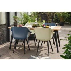 Set Van 4 - Hartman Sophie Element Dining Armstoel - Steel Blue -VIDAXL Winkel c09c1b71c248476cab60625def372f14
