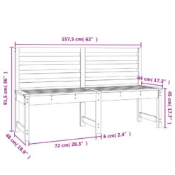 VidaXL - Tuinbank - Zwart - Grenenhout - 157.5 Cm 15 VidaXL - Tuinbank - Zwart - Grenenhout - 157.5 Cm -VIDAXL Winkel c1bfbc71f3d74f6eb2abc22002bf106d