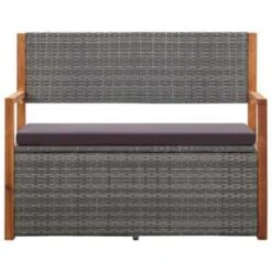 VidaXL Opbergbankje 115 Cm Poly Rattan En Massief Acaciahout Grijs -VIDAXL Winkel c2052f1e8cce445dbbef3172192bf7f9