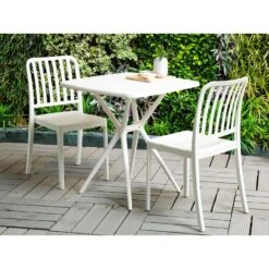 Beliani Tuinstoel SERSALE - Wit Synthetisch Materiaal -VIDAXL Winkel c23336e39d064853b30b050d66e18c2a