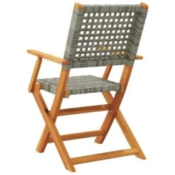 VidaXL - Tuinstoelen - Grijs - Massief Acaciahout En Poly Rattan - 2 Stuks -VIDAXL Winkel c3180d42bd9e4dd58d9fb97e52615e8f