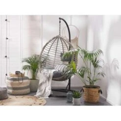 Beliani Hangstoel TOLLO - Grijs Pe Rotan -VIDAXL Winkel c355aabbe8df4599b82d6f6f9feeca46