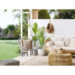 Beliani Hangstoel GABELLA - Grijs Katoen -VIDAXL Winkel c50ee244208a4814913925a8c653b6c5