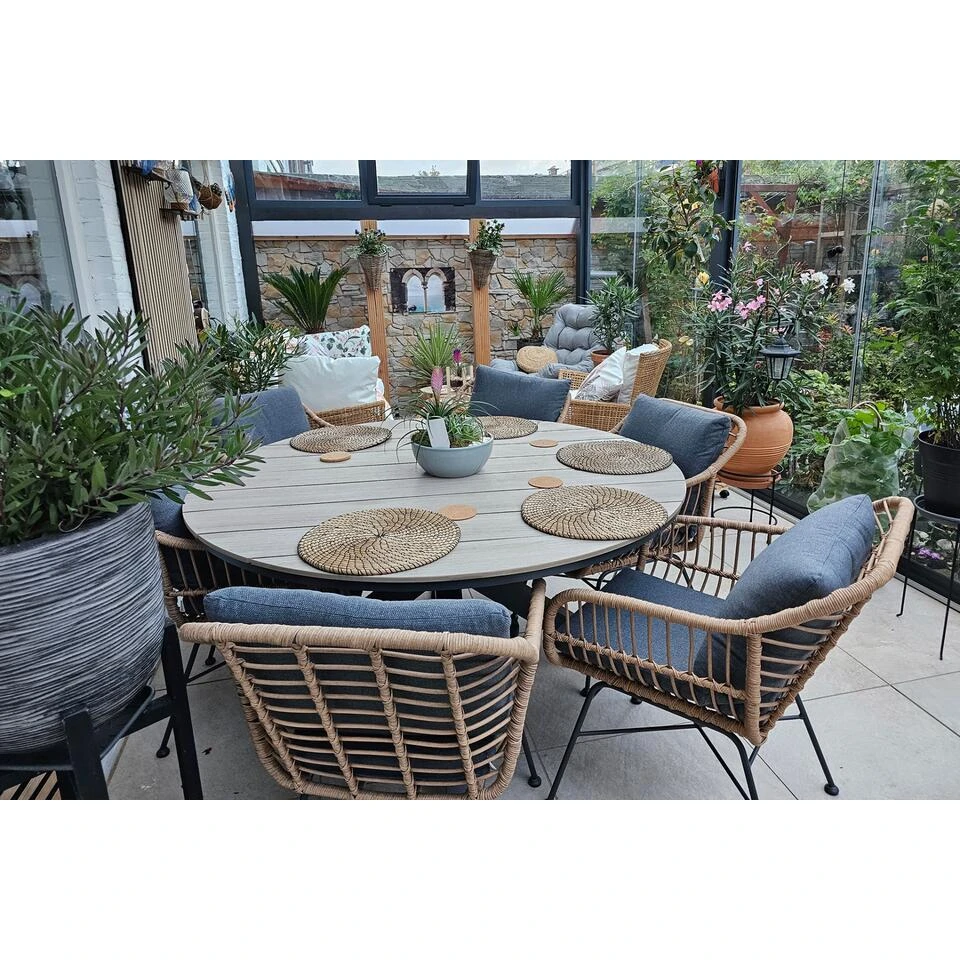 Garden Impressions Margriet Naturel / Edison 148 Cm. - Ronde Tuinset 6 Garden Impressions Margriet Naturel / Edison 148 Cm. - Ronde Tuinset - Afbeelding 4