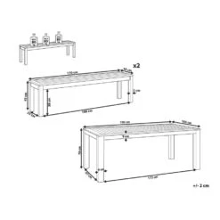 Beliani Tuintafelset MONSANO - Lichte Houtkleur Eucalyptushout -VIDAXL Winkel c531e7f3ce984e72a6945464cbddceff