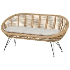 MARATEA - Tuinbank - Lichtbeige - Rotan -VIDAXL Winkel c73b5d4a738747a4ada951059b5f65f3