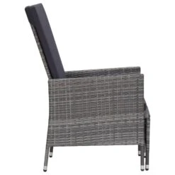 VidaXL - Tuinstoel - Grijs - Poly Rattan - Verstelbaar - Met Kussens -VIDAXL Winkel c88a7bb1217d47d69987305051b4fd7f