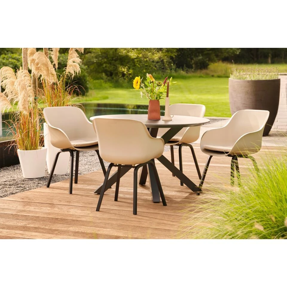 Hartman Le Soleil Element Dining Armstoel - Soft Taupe/Black - 4 St. 8 Hartman Le Soleil Element Dining Armstoel - Soft Taupe/Black - 4 St. - Afbeelding 6