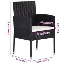 VidaXL - Tuinstoelen - Zwart - Poly Rattan - 2 Stuks - Met Witte Kussens -VIDAXL Winkel ca47b50d2d464cf4ad9e67a8fd2b9534