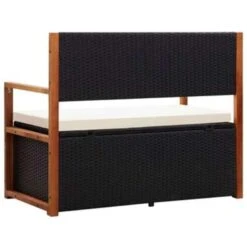 VidaXL Opbergbankje 115 Cm Poly Rattan En Massief Acaciahout Zwart -VIDAXL Winkel cb5575a7d21843b9bbe57be4bf5ff74a