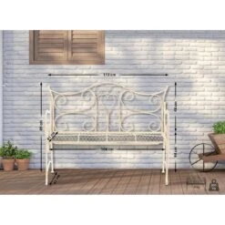 CLP Tuinbank Tara 113 Cm - Antiek/creme -VIDAXL Winkel cb6f3a944fef4db08c15af34be56180f