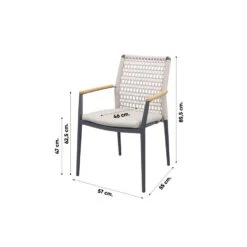 VDG Lumino Stapelbare Dining Tuinstoel - Light Rope / Teak Arm -VIDAXL Winkel cb7652071b104138b4011ef4c60b0a02