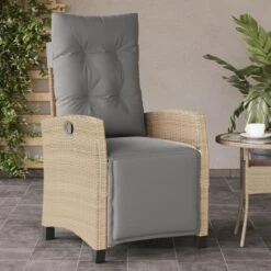 VidaXL - Tuinstoel Verstelbaar Met Voetensteun - Beige - Poly Rattan -VIDAXL Winkel cbdaf2c18a2644fa811b8d457d208afd