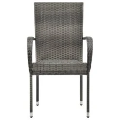 VidaXL Tuinstoelen Stapelbaar 2 St Poly Rattan Grijs -VIDAXL Winkel cc3b80c68cf44e8595d2e350da879f96