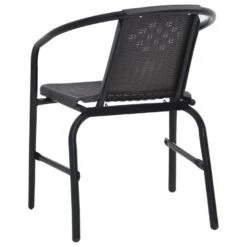 VidaXL - Tuinstoelen - 110 Kg - Zwart - Rattan En Staal - 4 Stuks -VIDAXL Winkel cf555e45b93f46febabcac6a804d4e04