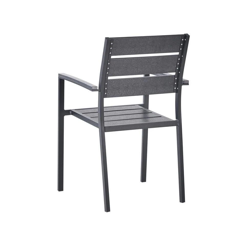 VERNIO - Tuinset Voor 6 - Zwart - Kunsthout/Aluminium 8 VERNIO - Tuinset Voor 6 - Zwart - Kunsthout/Aluminium - Afbeelding 6