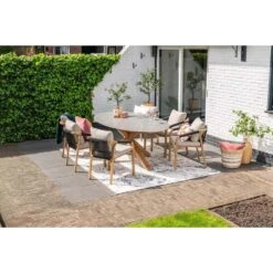 Monti Dining Fauteuil - Light Teaklook - Rope Lava Zwart - Gobi Sand -VIDAXL Winkel d111a3e262604da3a1bc70ee8779c280