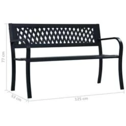 VidaXL Tuinbanken 125 Cm Staal Zwart -VIDAXL Winkel d13319ae8bb840dcbee5dde6ae22f22f