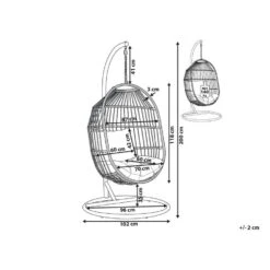 Beliani Hangstoel ALBA - Zwart Pe Rotan -VIDAXL Winkel d13704e4de9b48f090467d0b14cff610