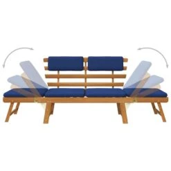VidaXL - Tuinbank - Blauw - Acaciahout - 190 Cm - 2-in-1 - Met Kussen -VIDAXL Winkel d69a8100a46144399cd8c34b1fa4e027