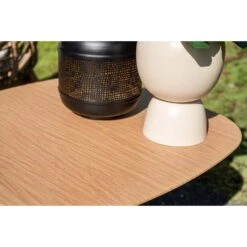 Leon Bijzettafel - Aluminium - Carbon Black -light Teak Look-50x50 Cm -VIDAXL Winkel d721added62b41d9a34e05128348c2d9