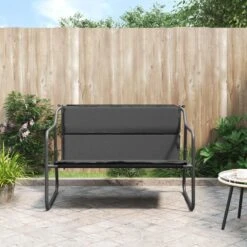 VidaXL - 2-zits Tuinbank Met Kussen Antracietkleurig - - Staal - 110x70x74 Cm -VIDAXL Winkel d79f64b5fa6e4d2db5ae8b5f9055a2ca