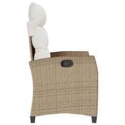 VidaXL - Verstelbare Tuinstoel Met Bijzettafel - Beige - Poly Rattan -VIDAXL Winkel d8eeefc31cb4411a862f4017ab7bbfc0