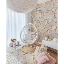 Beliani Hangstoel FANO - Wit Pe Rotan -VIDAXL Winkel daaebc8eb96d45b5844262c89b09ff78