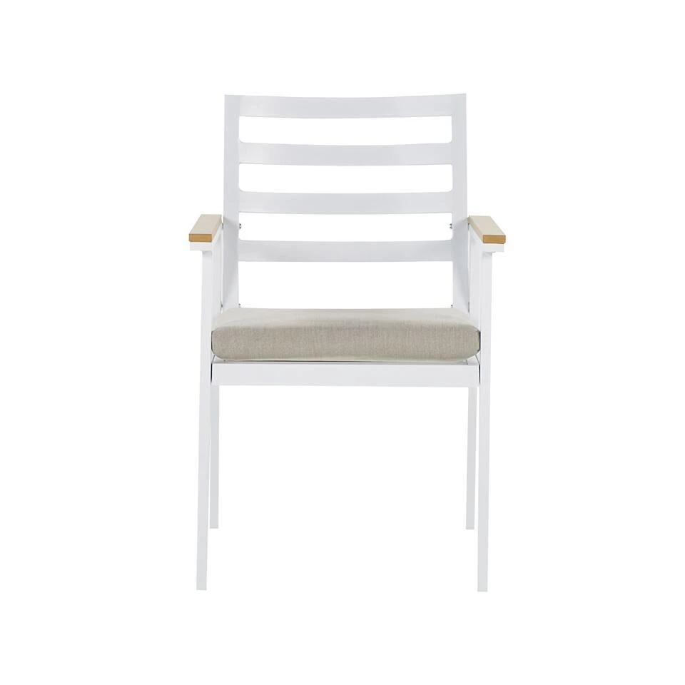 Beliani Tuintafelset CAVOLI - Wit Aluminium 6 Beliani Tuintafelset CAVOLI - Wit Aluminium - Afbeelding 4