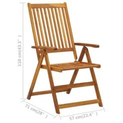 VidaXL - Tuinstoelen - Bruin - Acaciahout - 3 Stuks - Verstelbaar -VIDAXL Winkel dbab10cb04c1455394cc473a375a8ed8
