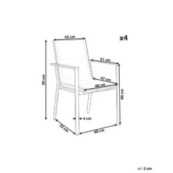 BUSSETO - Tuinstoel Set Van 4 - Grijs - Aluminium -VIDAXL Winkel dc872b0fe995480db6beb11c422508d2