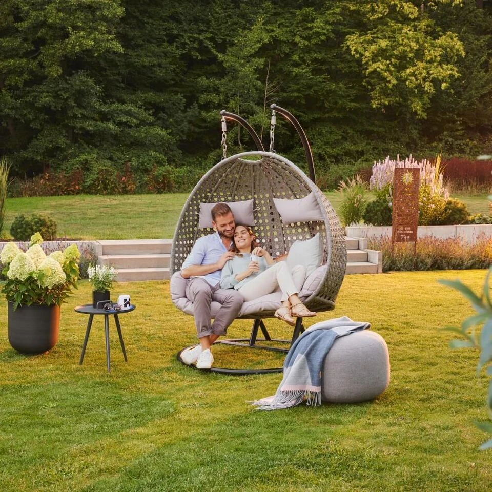 Merkloos HOME DELUXE Hangstoel TWIN Grijs Met Regenhoes 5 Merkloos HOME DELUXE Hangstoel TWIN Grijs Met Regenhoes - Afbeelding 3