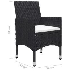 VidaXL - 5-delige Tuinset - Zwart - Poly Rattan En Hout - 85x85 Cm -VIDAXL Winkel de359b57da7e43e6a3f66870229d7362
