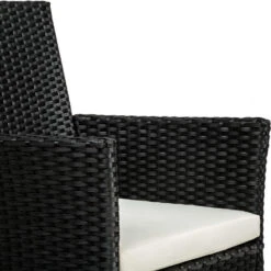 Tectake 2 Wicker Tuinstoelen Met 4 Kussenhoezen , Zwart/beige -VIDAXL Winkel deceb491180c43d6b386e819394d35dc