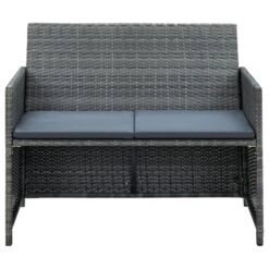 VidaXL Tuinbank 2-zits Met Kussens Poly Rattan Grijs -VIDAXL Winkel dfdc23c7d86c4acfac8d6ddc0d593621