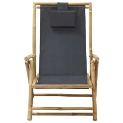 VidaXL - Relaxstoel - Grijs - Bamboe - Verstelbaar -VIDAXL Winkel e11ba1454672437389e77a5c46ea9b86