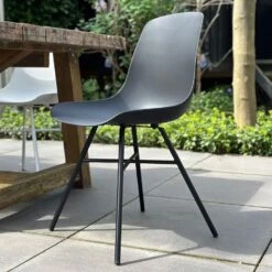 Nolon Noa-Pip Kunststof Tuinstoel Zwart - Zwart Onderstel -VIDAXL Winkel e256783bd7c14ab0b7e706cd0b137e00