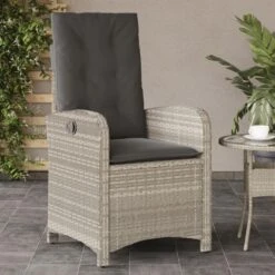 VidaXL - Tuinstoelen Verstelbaar - Grijs - Poly Rattan - 2 Stuks - Met Kussens -VIDAXL Winkel e2d406c96f594228ad0a6e40d834ee36