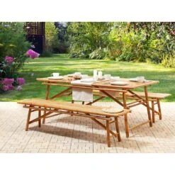 TINDARI - Tuinbank Set Van 2 - Lichthout - Bamboe -VIDAXL Winkel e36b04aff1d14ce58388bc085e36125e 1