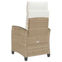VidaXL - Verstelbare Tuinstoel Met Bijzettafel - Beige - Poly Rattan -VIDAXL Winkel e4086dd825bc4d58813fcbe147eb1347
