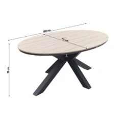 GI Margriet Zwart/zand / Edison 180 X 115 Cm. Tafel - Ovale Tuinset -VIDAXL Winkel e4bff9f70e5947308859584bab9caf6a