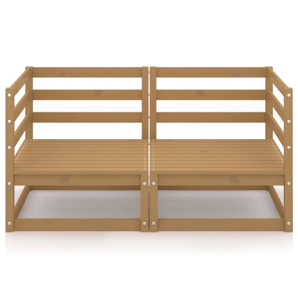 VidaXL Tuinbank 2-zits Massief Grenenhout Honingbruin 5 VidaXL Tuinbank 2-zits Massief Grenenhout Honingbruin - Afbeelding 3