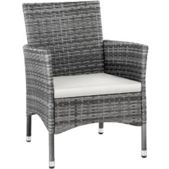 Tectake 2 Wicker Tuinstoelen Met 4 Kussenhoezen , Grijs/lichtgrijs -VIDAXL Winkel e5b4663d470343be99f30e68e09d6412