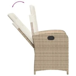 VidaXL - Tuinstoel Verstelbaar Met Kussens - Beige - Poly Rattan - 57x58.5x93 Cm -VIDAXL Winkel e69657f0d13e4fb9a1cd68839cf3709f
