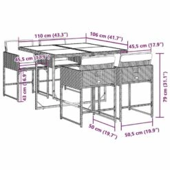 VidaXL - 4-zits Tuinset Donkergrijs Kussens - Grijs - Poly Rattan - 110x106 Cm 13 VidaXL - 4-zits Tuinset Donkergrijs Kussens - Grijs - Poly Rattan - 110x106 Cm -VIDAXL Winkel e6c09961439f4ba7948dc9e652362143