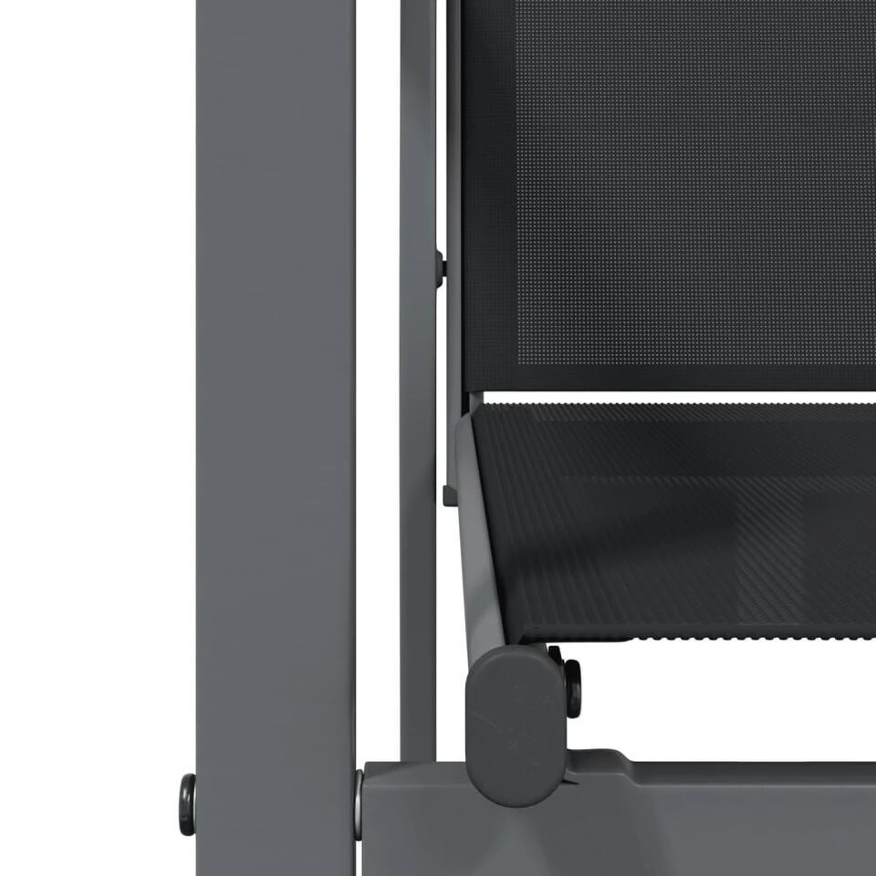 VidaXL - 5-delige Tuinset 4 Fauteuils - Zwart - Textileen - 80x80 Cm 9 VidaXL - 5-delige Tuinset 4 Fauteuils - Zwart - Textileen - 80x80 Cm - Afbeelding 7