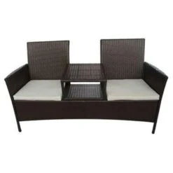 VidaXL Tuinbank 2-zits Met Tafeltje Poly Rattan Bruin 7 VidaXL Tuinbank 2-zits Met Tafeltje Poly Rattan Bruin -VIDAXL Winkel e979c04dd18f4d45962c3f42eaa1b0ee