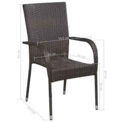 VidaXL Tuinstoelen Stapelbaar 2 St Poly Rattan Bruin -VIDAXL Winkel e9e4c33ee54540bea3f2e9cd461bd97f
