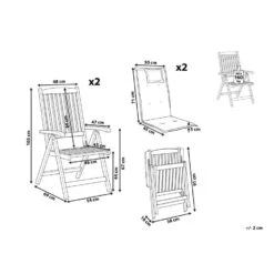 AMANTEA - Tuinstoel Set Van 2 - Donkerbruin - Acaciahout -VIDAXL Winkel ed6a6140c4204e06a039574d14671b1c 1