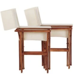 CINE - Tuinstoel Set Van 2 - Wit - Polyester -VIDAXL Winkel ed877dd5dffb45f8a8d9fb73070d1690